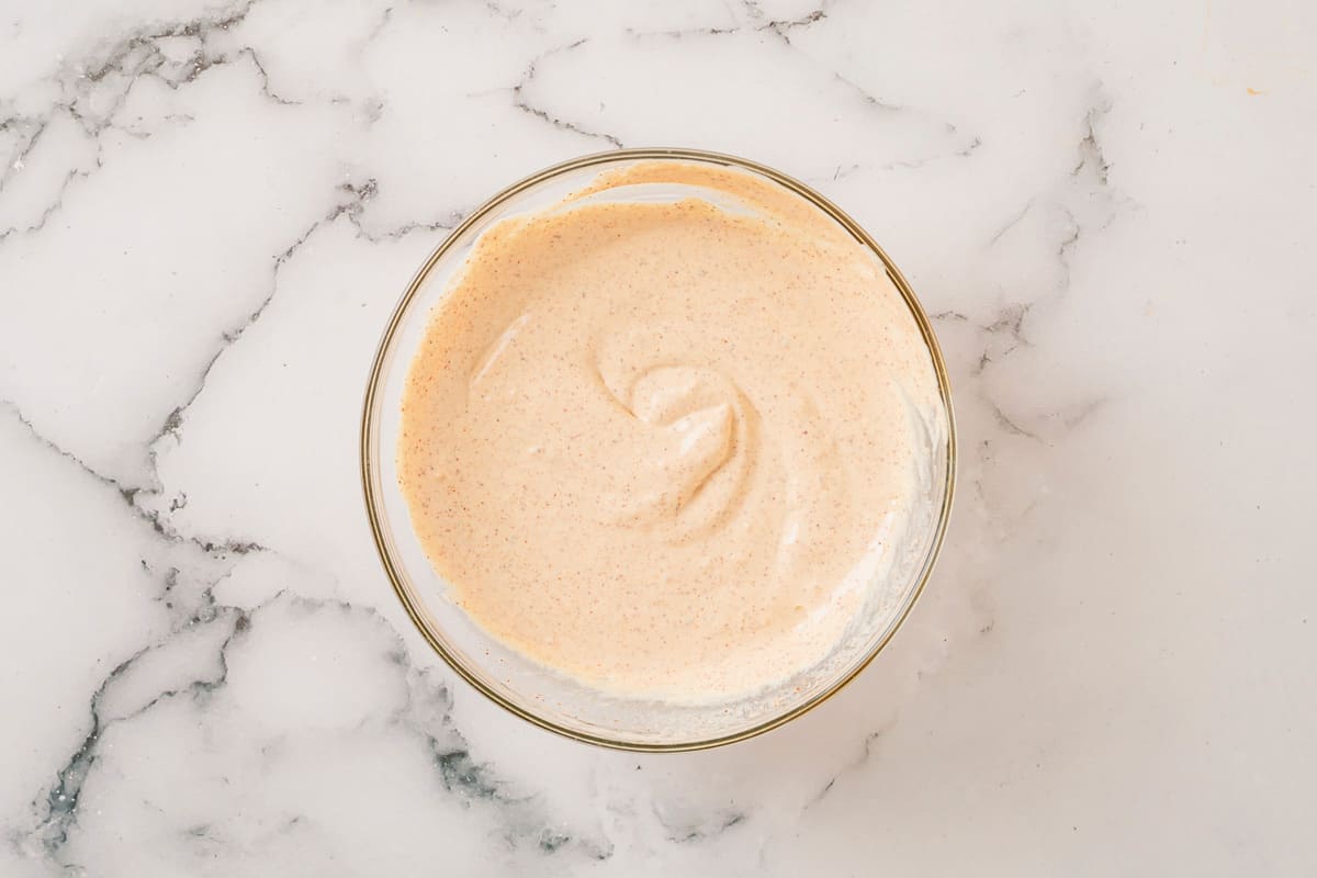 chipotle aioli in a transparent bowl