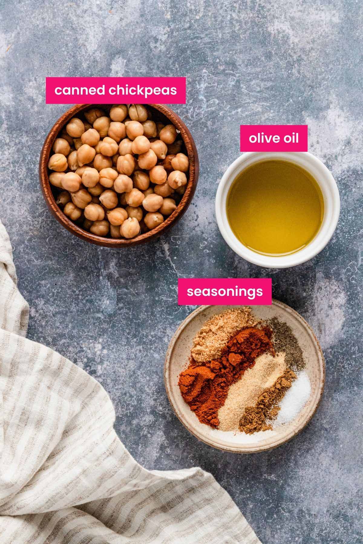 air fryer chickpeas ingredients