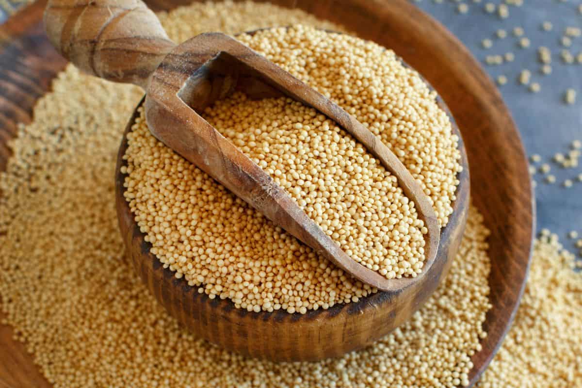 raw amaranth in a bowl.