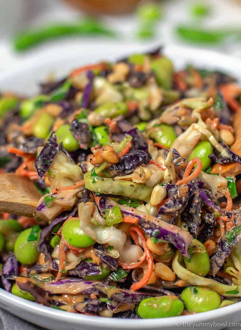 Asian Slaw With Tangy Peanut Dressing