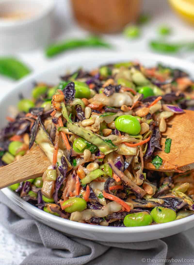 Asian Slaw With Tangy Peanut Dressing