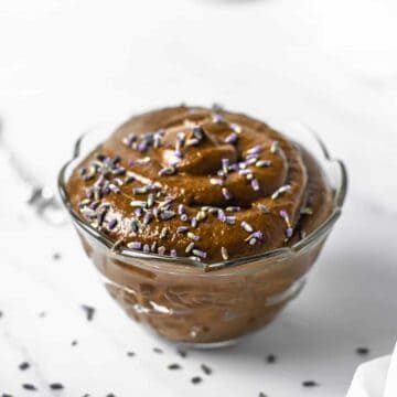 Vegan Avocado Chocolate Mousse with Lavender