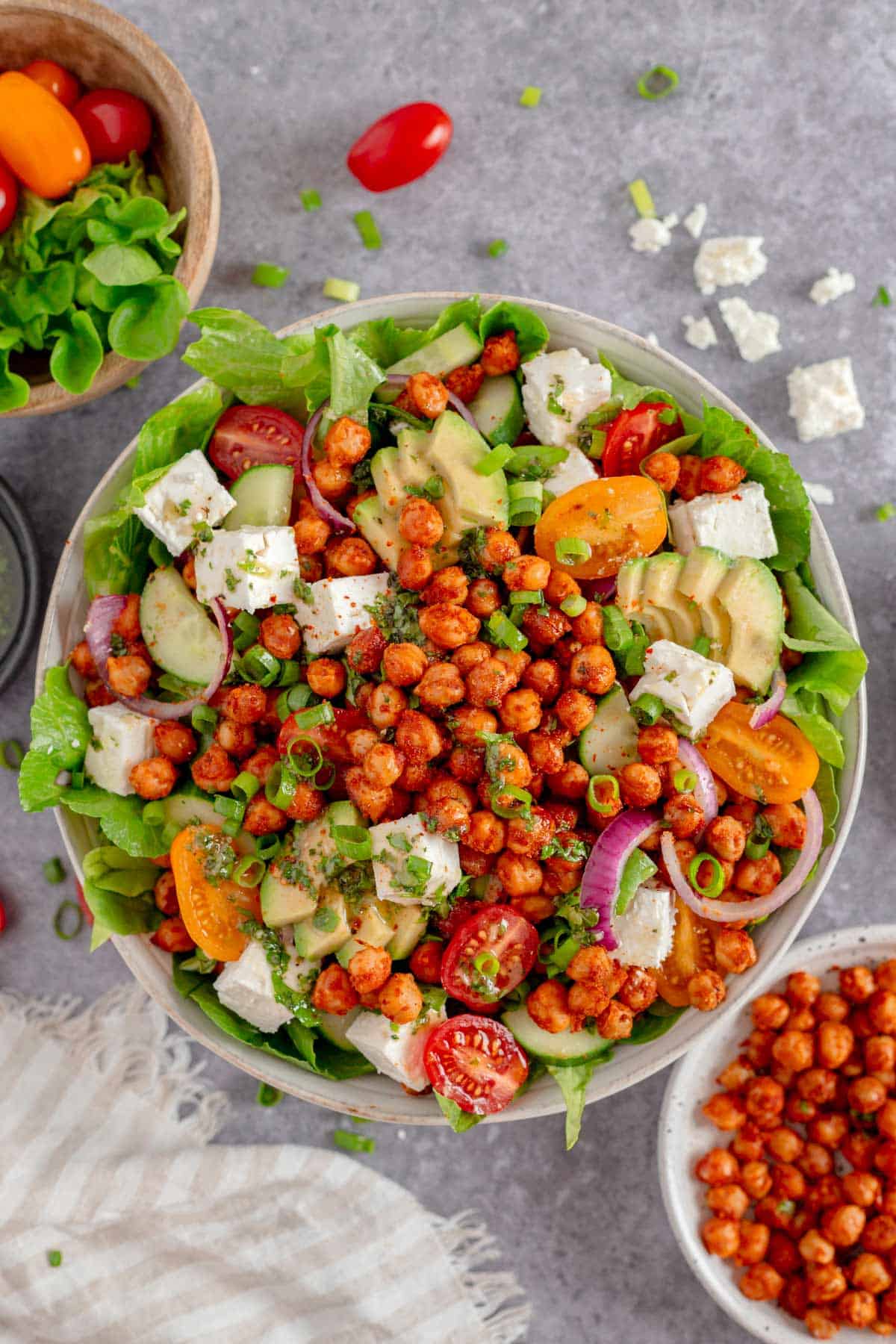 Avocado Chickpea Salad in a bowl