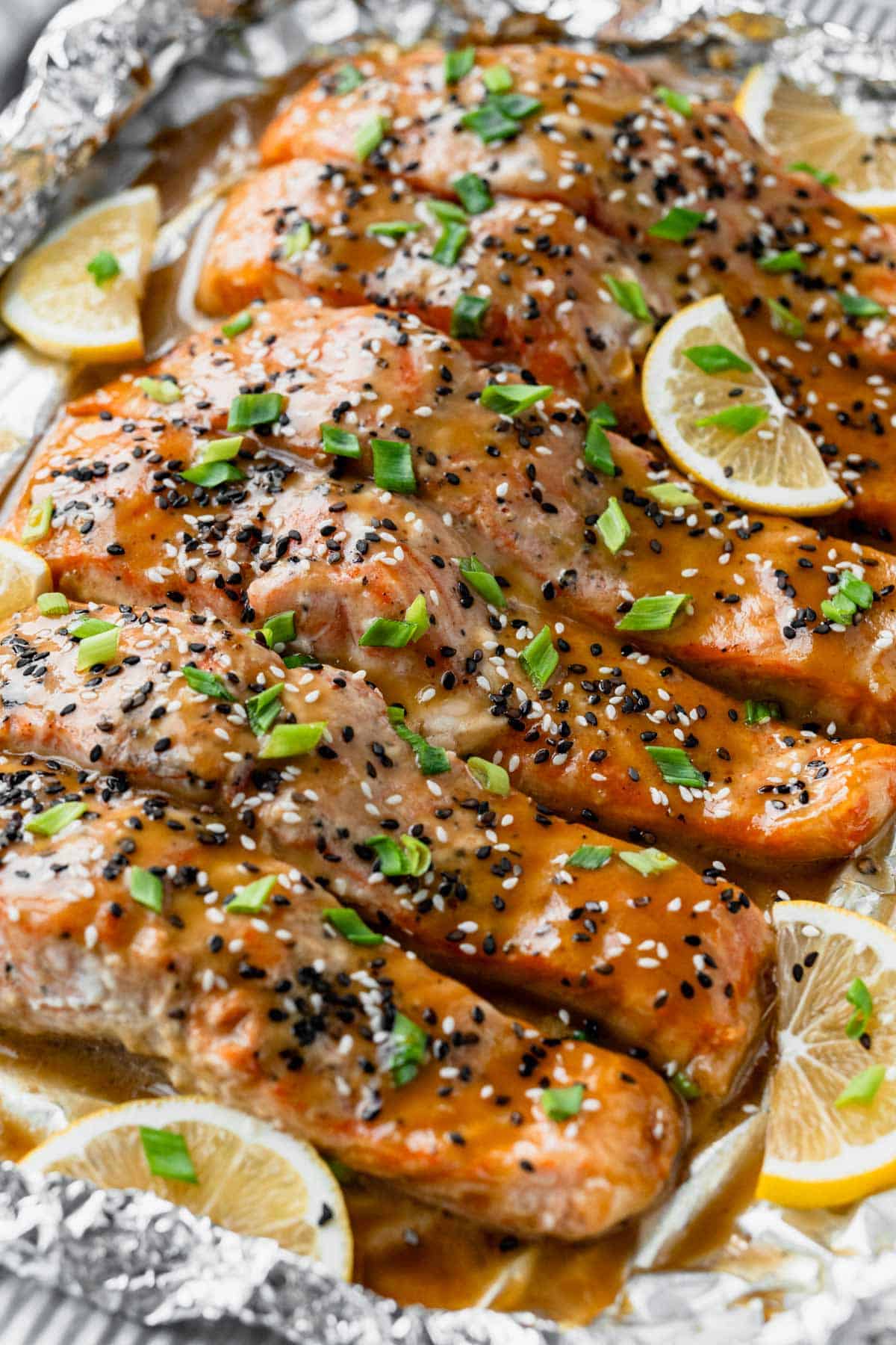 rainbow trout fillets in foil.