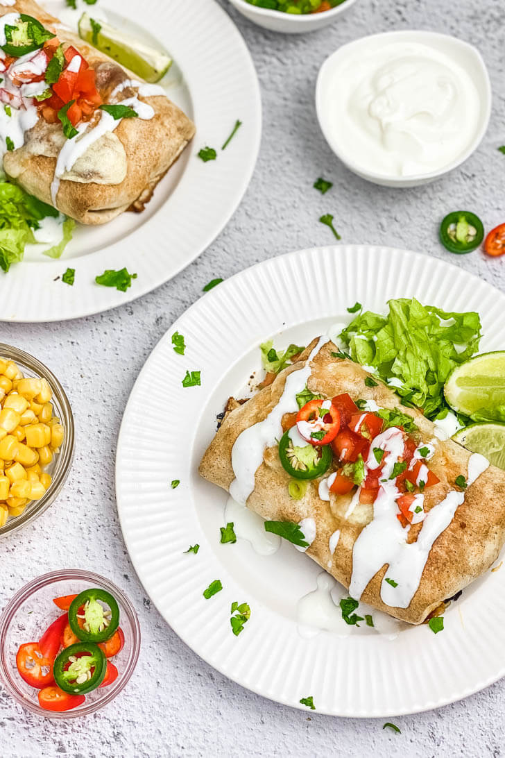 Shredded Beef Chimichangas (Baked)-The Yummy Bowl