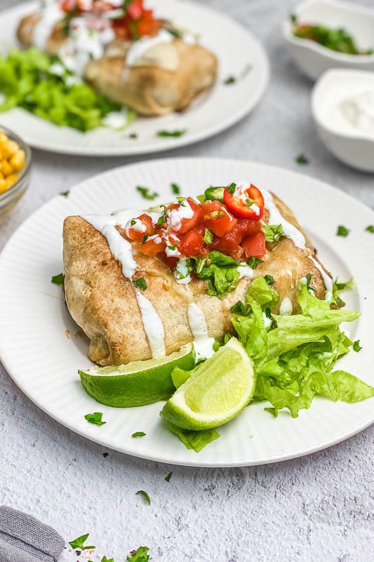 Shredded Beef Chimichangas (Baked)-The Yummy Bowl