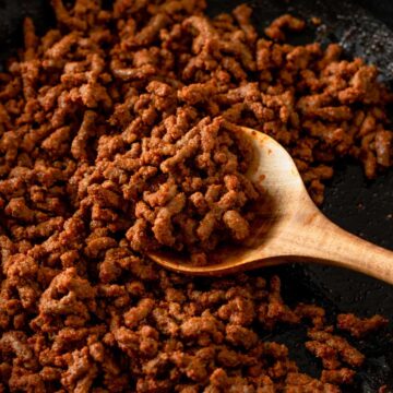 taco meat in skillet