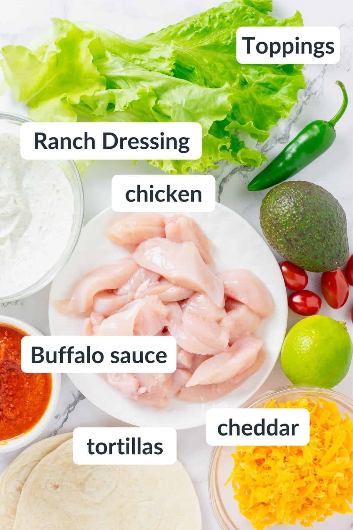 Chicken tostada ingredients