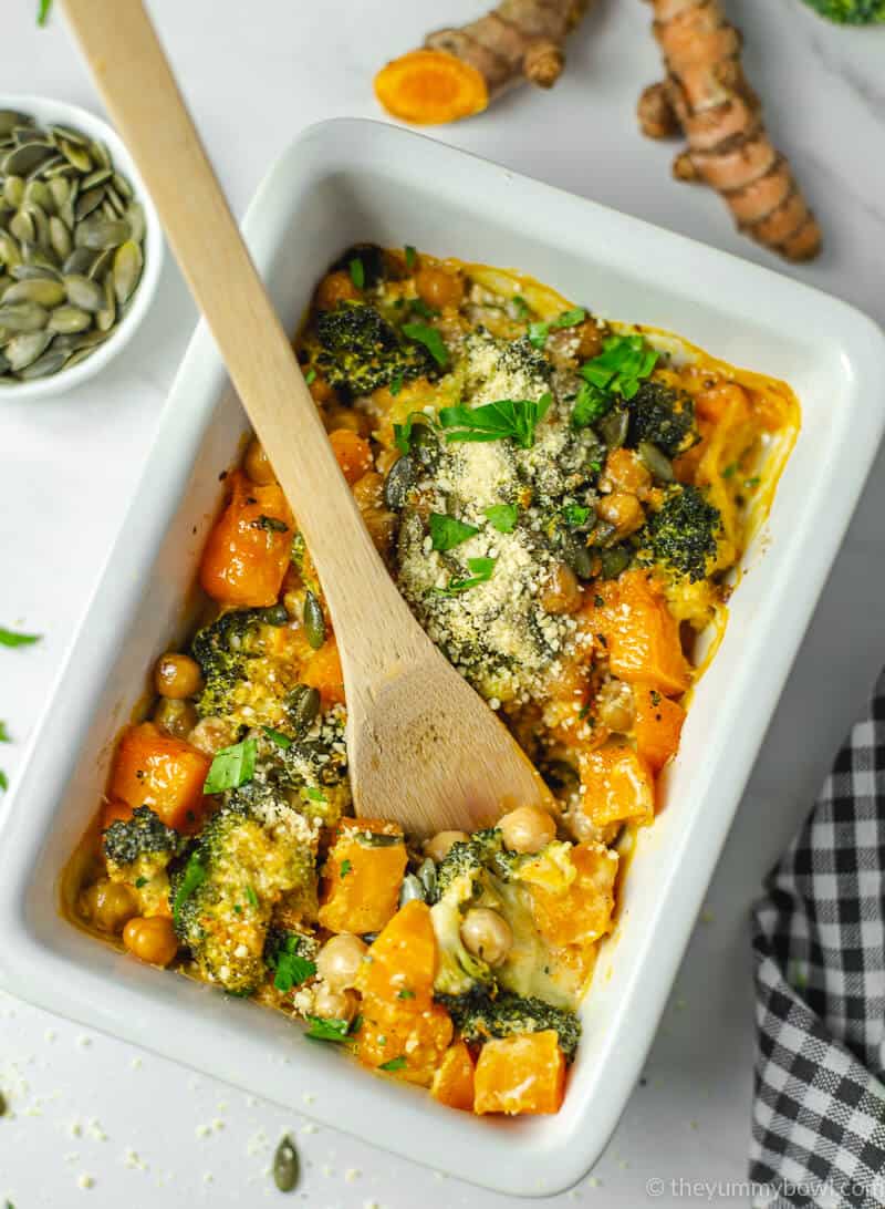 Butternut Squash Broccoli Casserole (Dairy Free, Vegan)