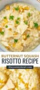 Pinterest image for butternut squash risotto