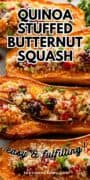 healthy stuffed butternut squash halves.