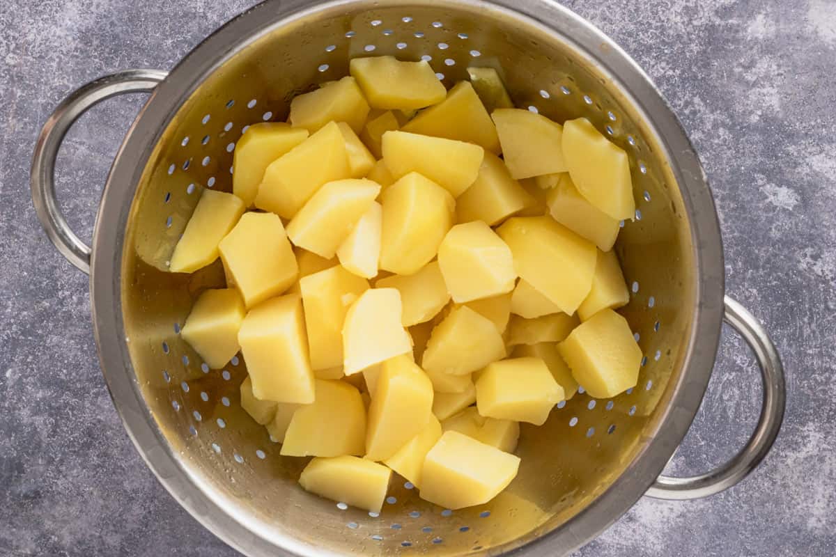 potatoes in colander