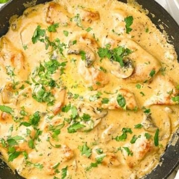 Chicken smothered in a rich and creamy cheddar sauce with parsley is a truly heartwarming , so cozy and a perfect dinner meal. Very quick and easy dinner recipe idea to make from scratch which only takes you 30 minutes to make.- The Yummy Bowl