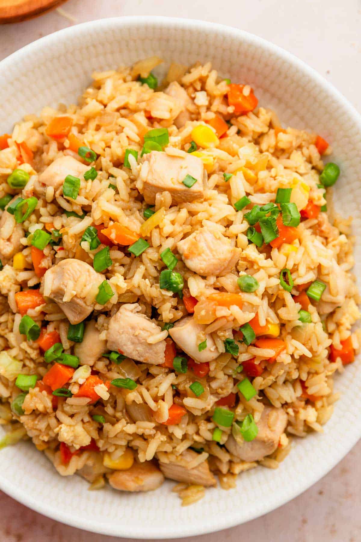 fried rice with chicken.