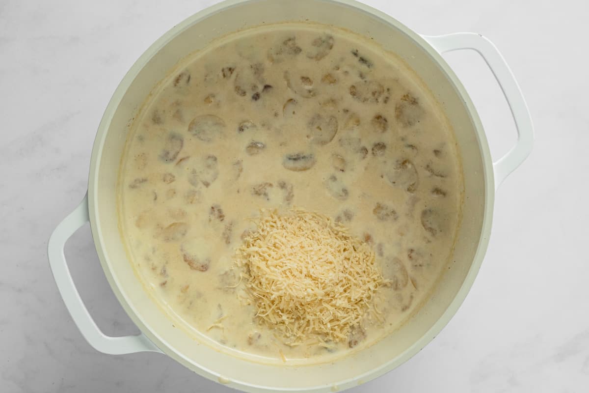 creamy mushroom sauce with parmesan added