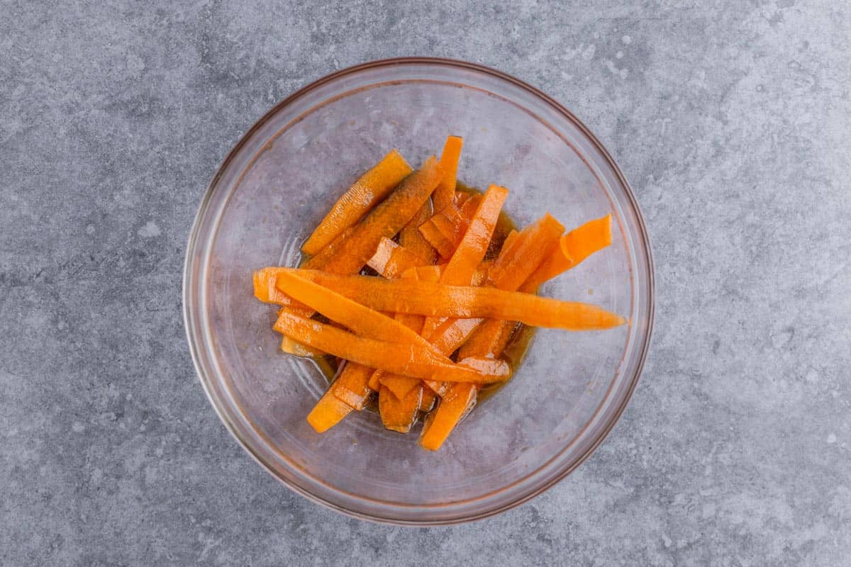 carrots marinating in sauce