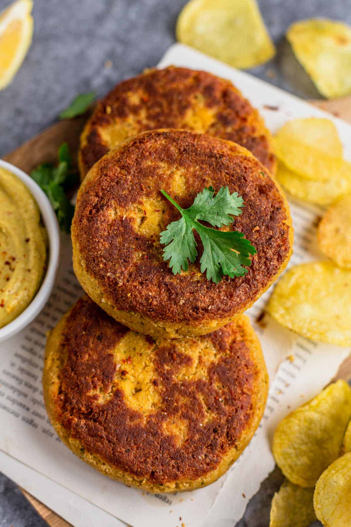 stack of chickpea burger patties