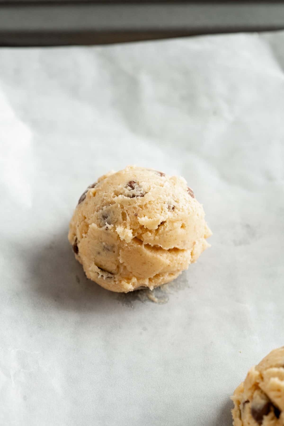 no brown sugar chocolate chip cookie dough ball