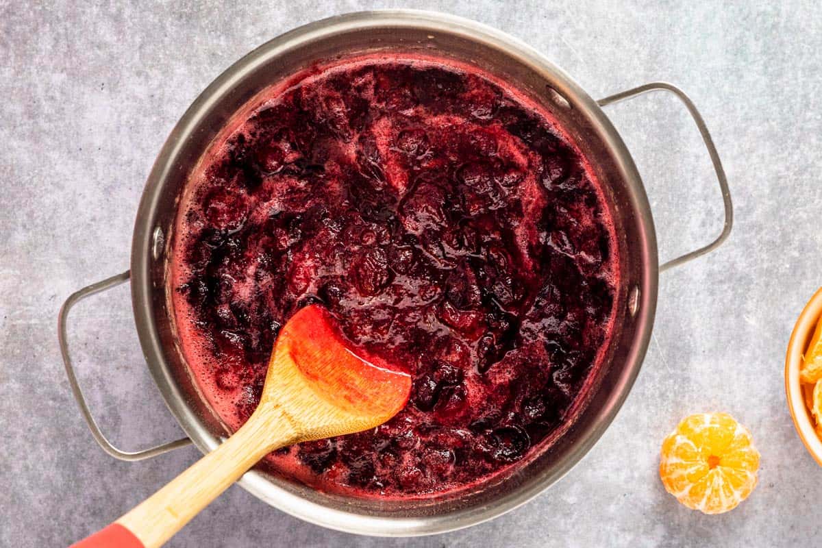 cranberry sauce in a pot