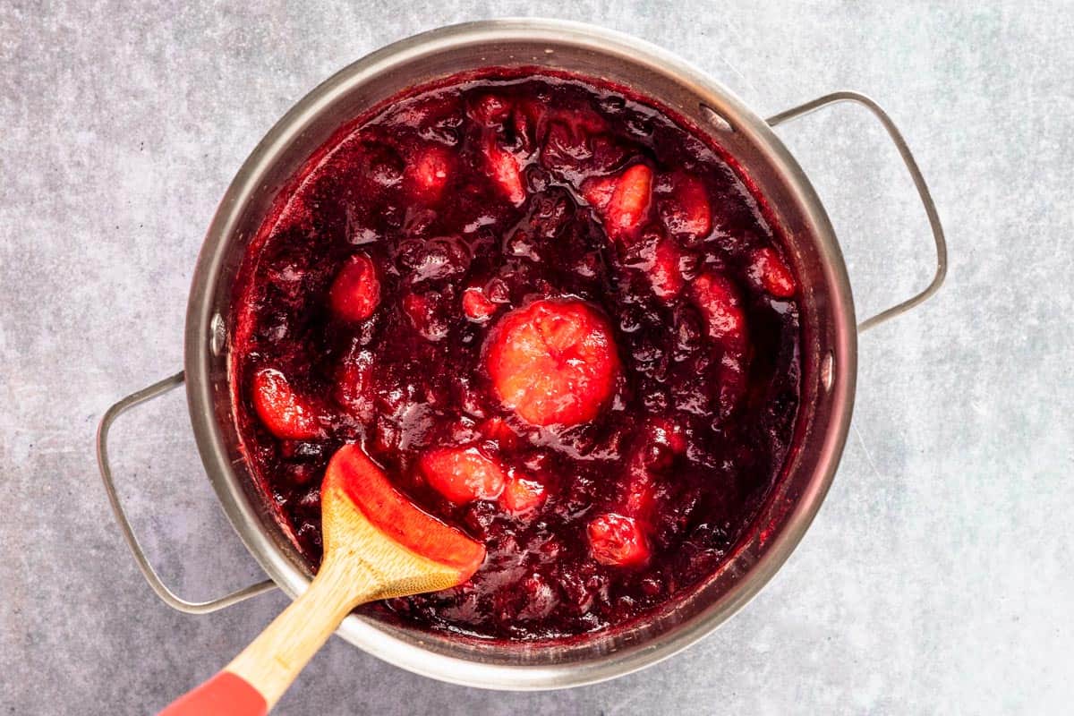 cranberry sauce in a pot