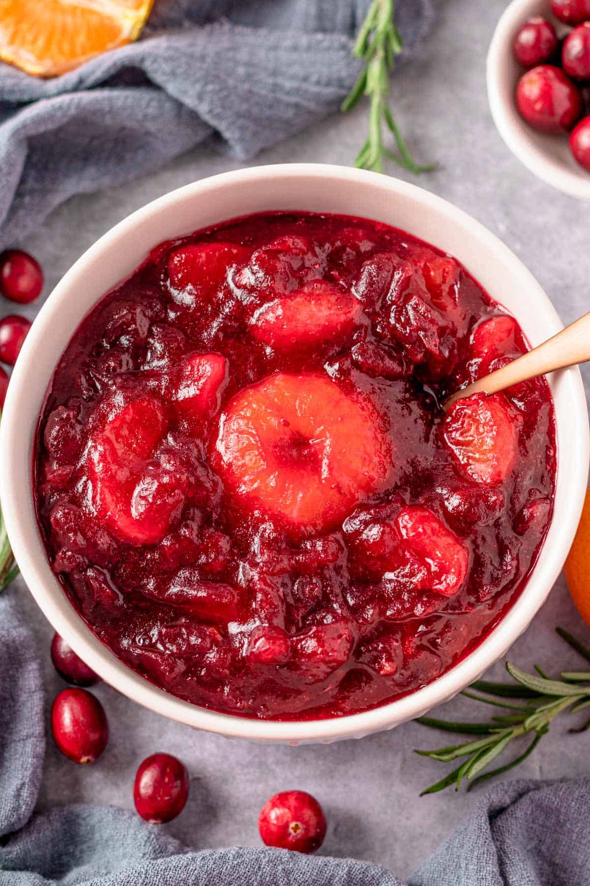 Cranberry Sauce With Mandarin Oranges in a bowl