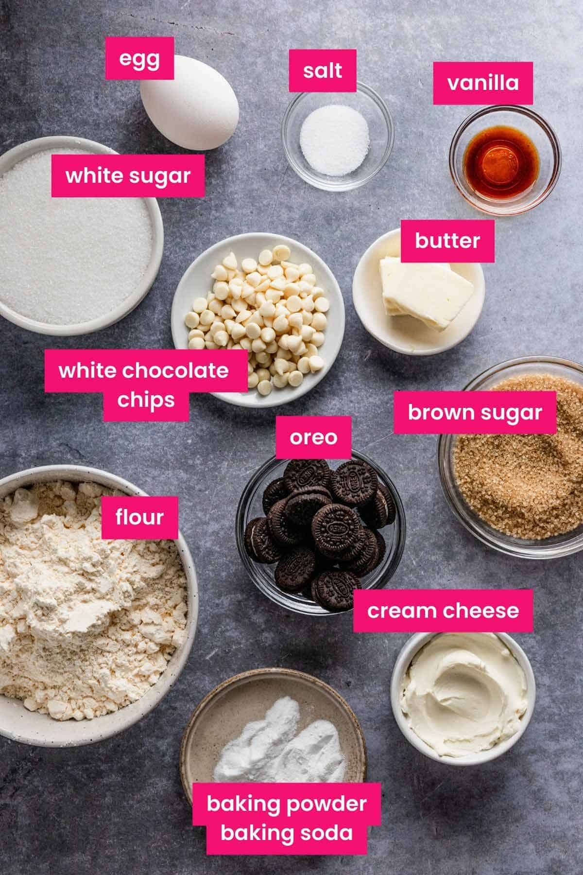 oreo cream cheese cookie ingredients