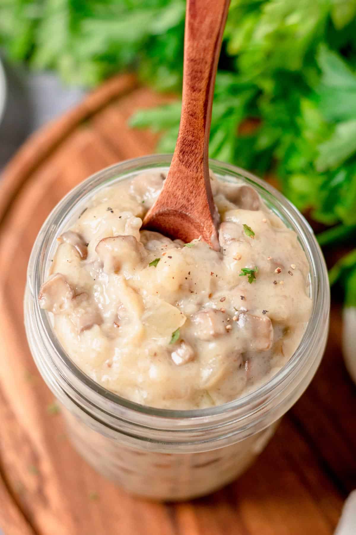 Cream Of Condensed Mushroom Soup in a jar