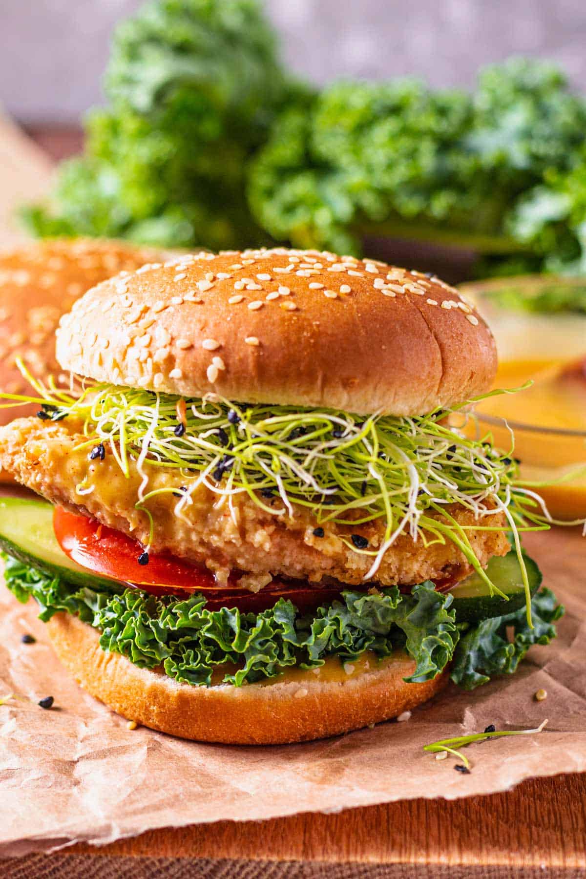 Panko Chicken Sandwich With Mustard Sauce