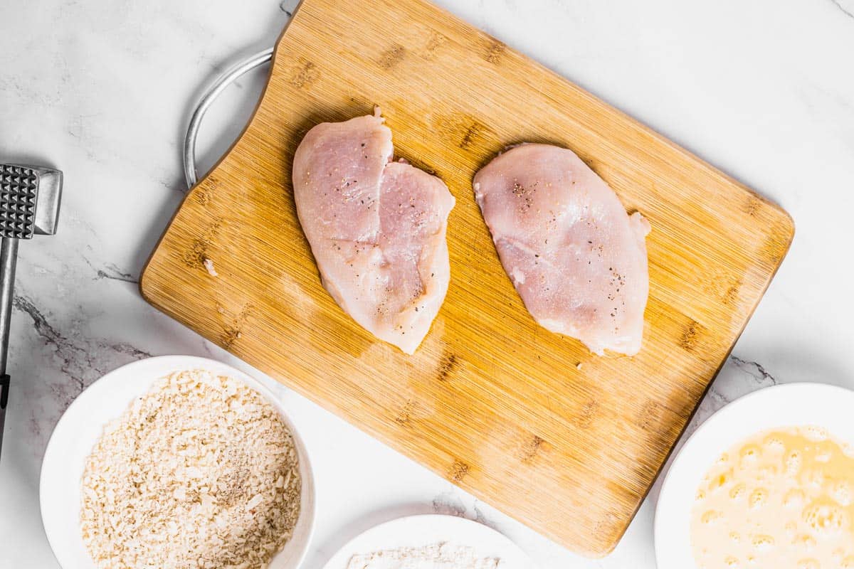 chicken filets seasoned with salt and pepper