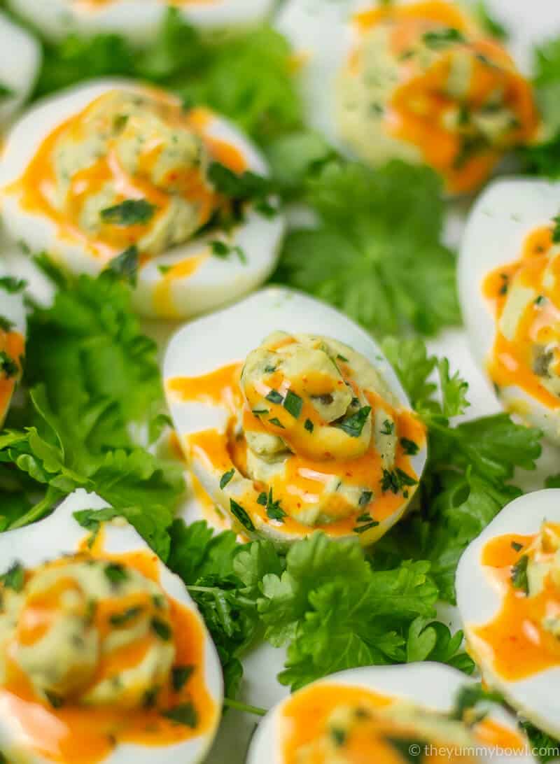 Deviled Avocado Eggs (Spicy)