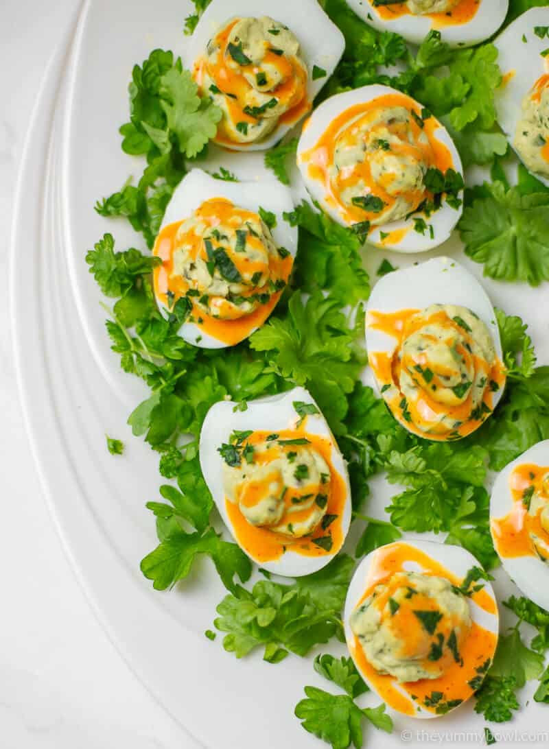 Deviled Avocado Eggs (Spicy)