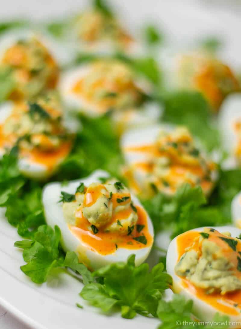 Deviled Avocado Eggs (Spicy)