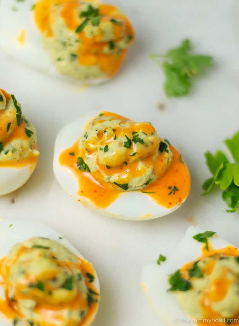 Deviled Avocado Eggs (Spicy)