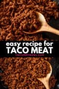 taco meat with taco seasoning in skillet