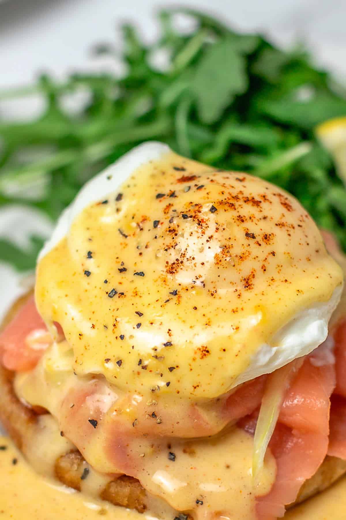 Salmon Avocado Eggs Benedict (Eggs Royale)