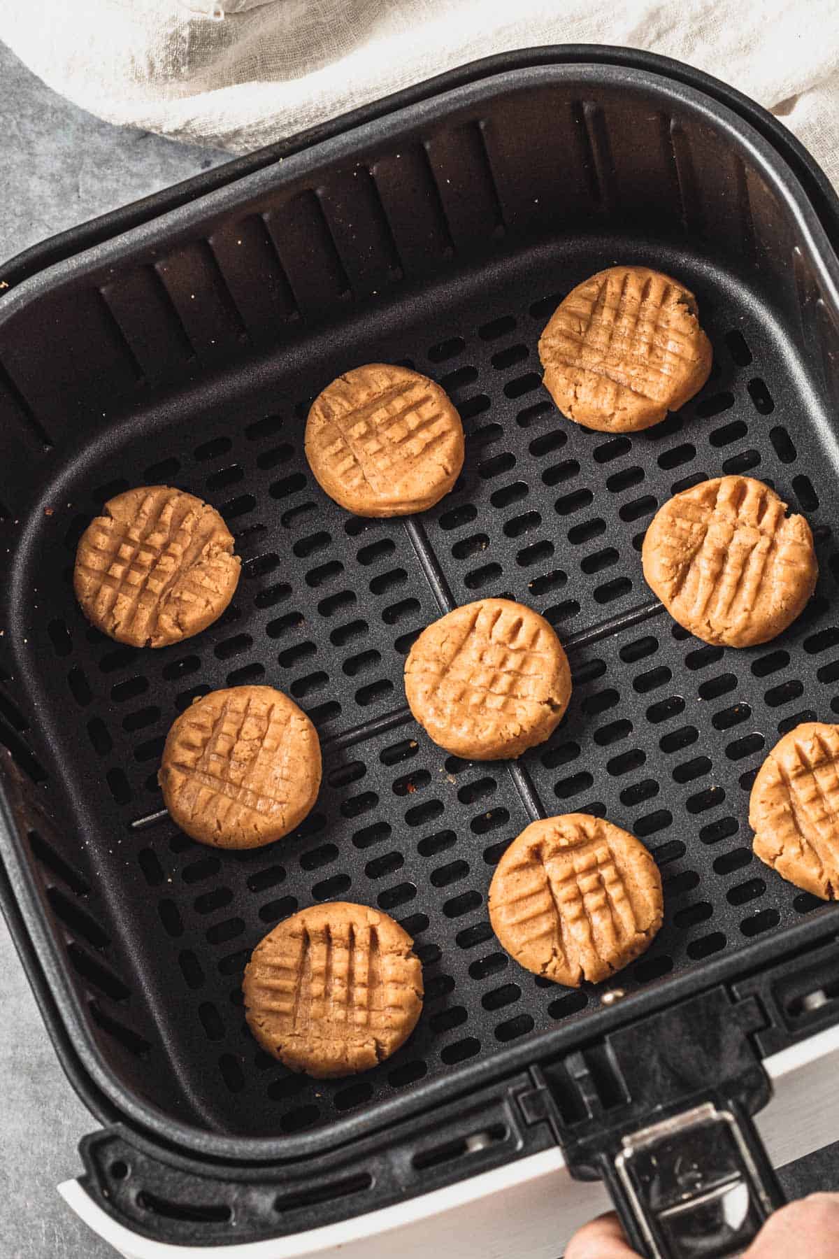 peanut butter cookies in air fryer basket