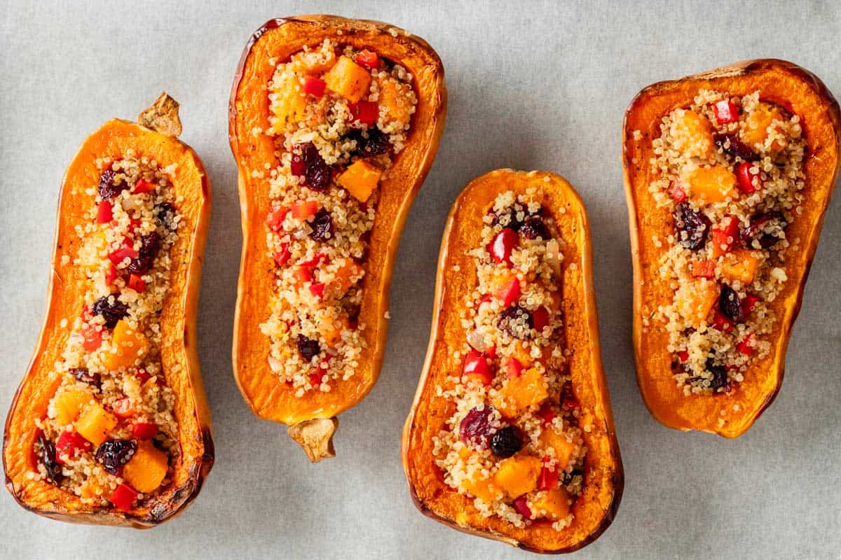 raw stuffed butternut squash.