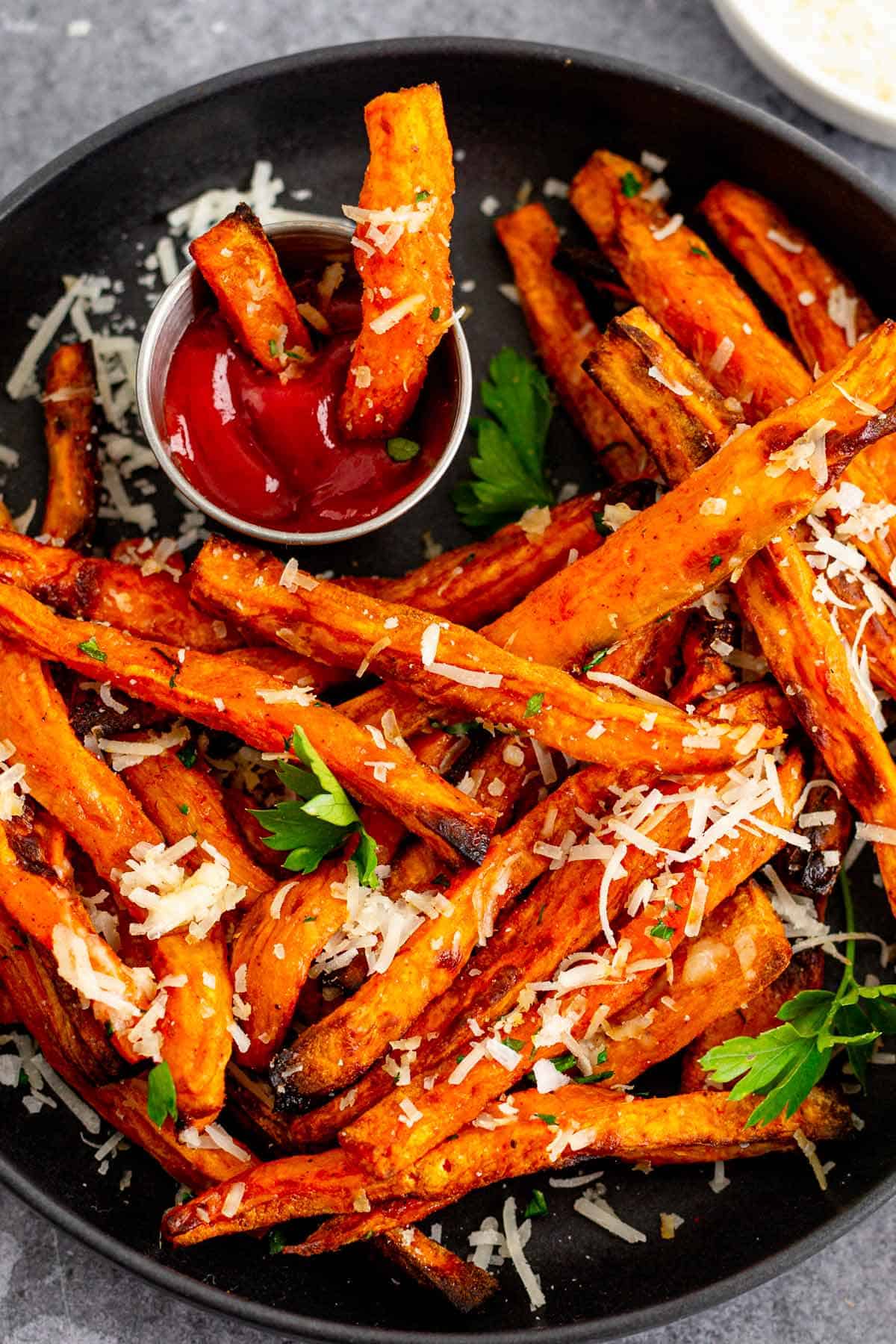 baked sweet potato fries.