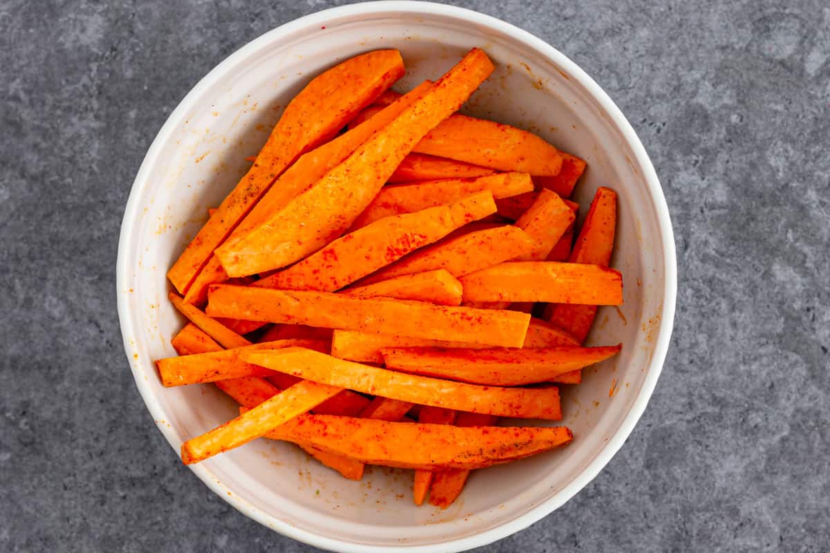 sweet potato fries in bowl.