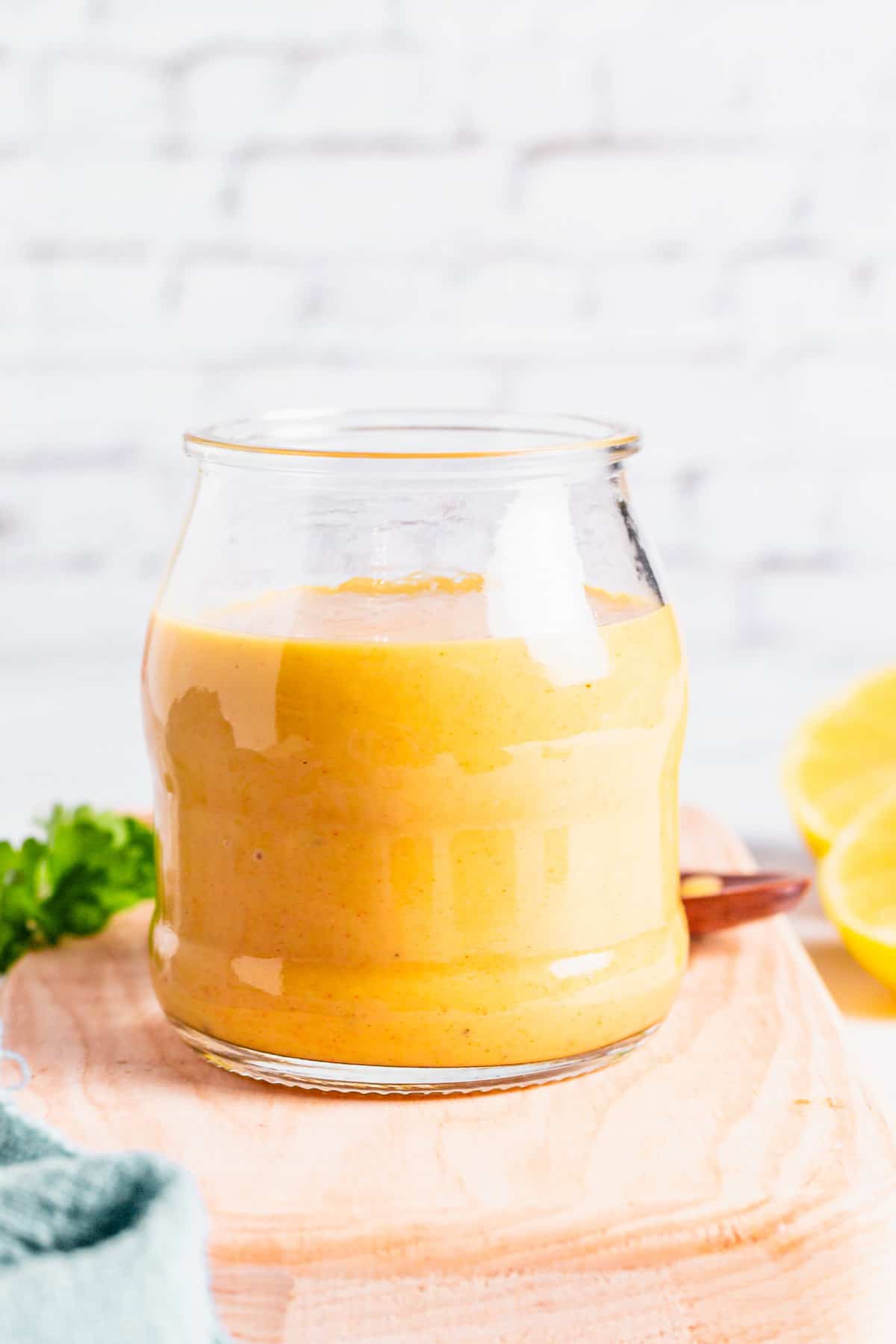 Mustard Sauce With Honey in glass jar