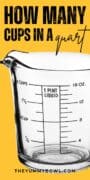 a measuring cup with yellow background.