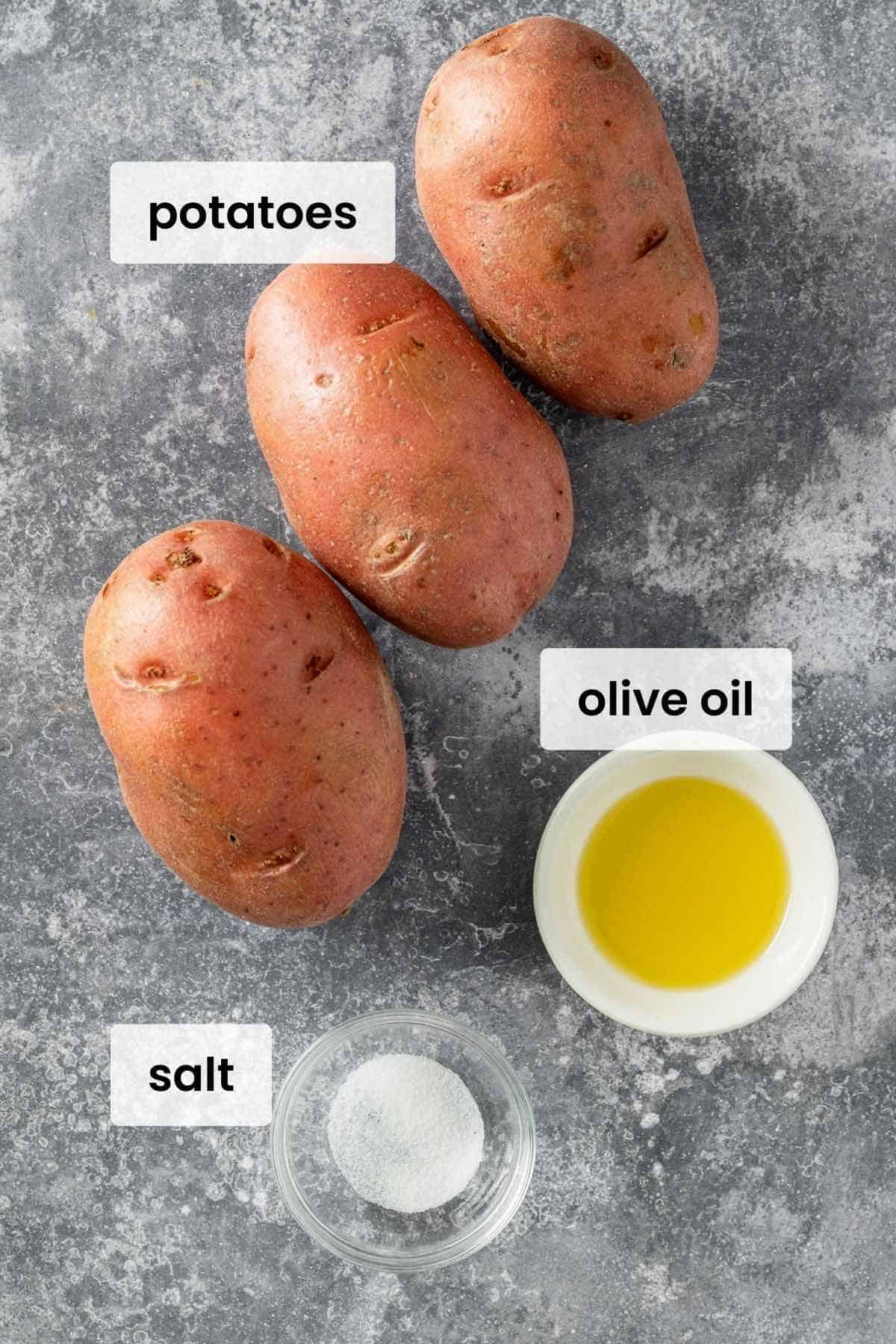 ingredients for baked potatoes.