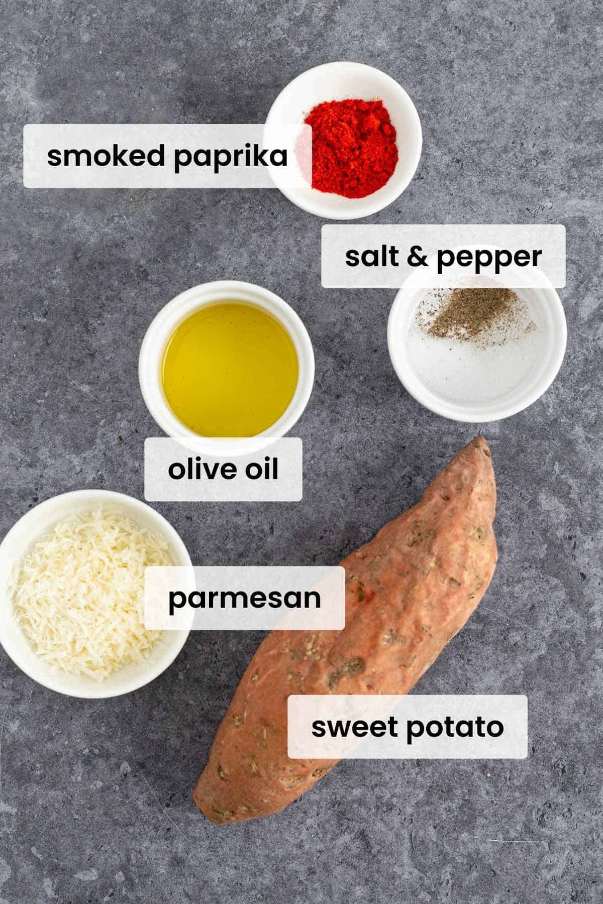 ingredients for sweet potato fries.