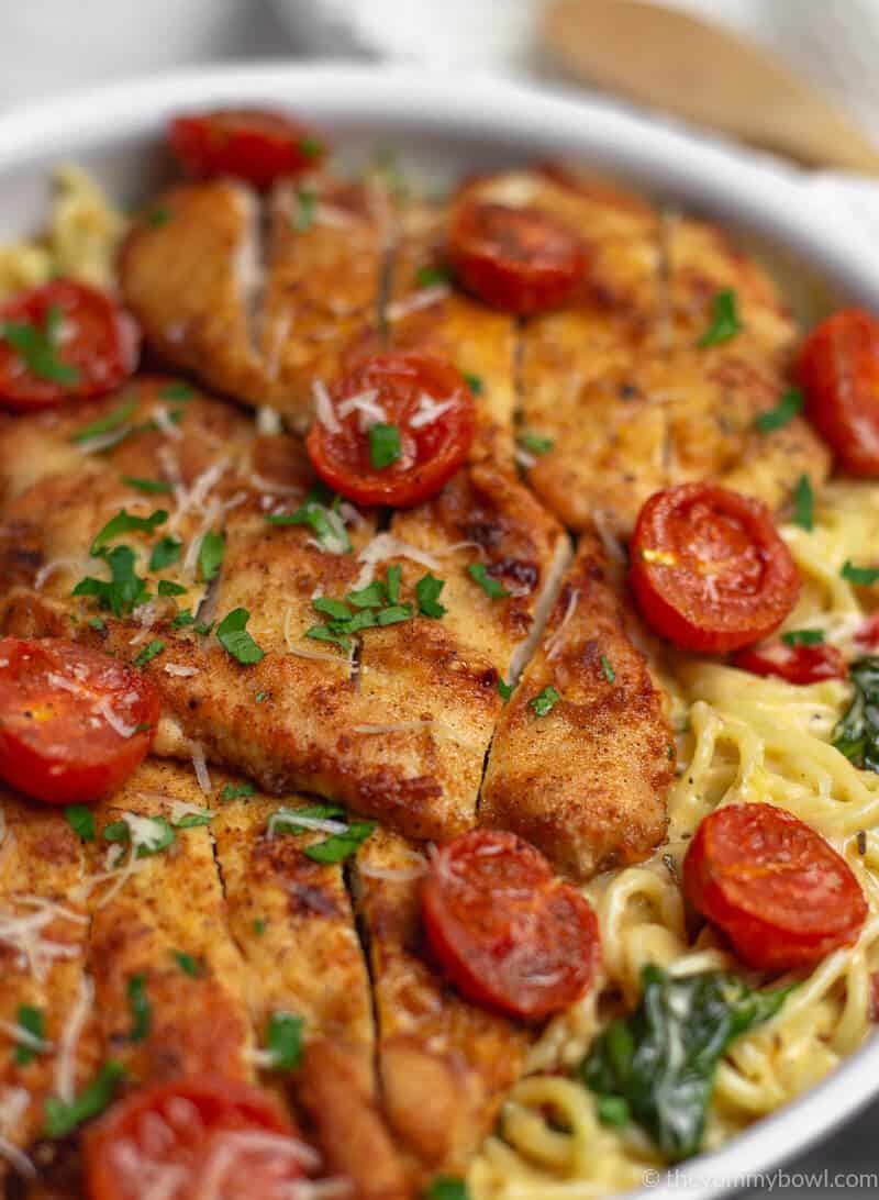 Italian Chicken Pasta in Creamy White Wine Parmesan Sauce