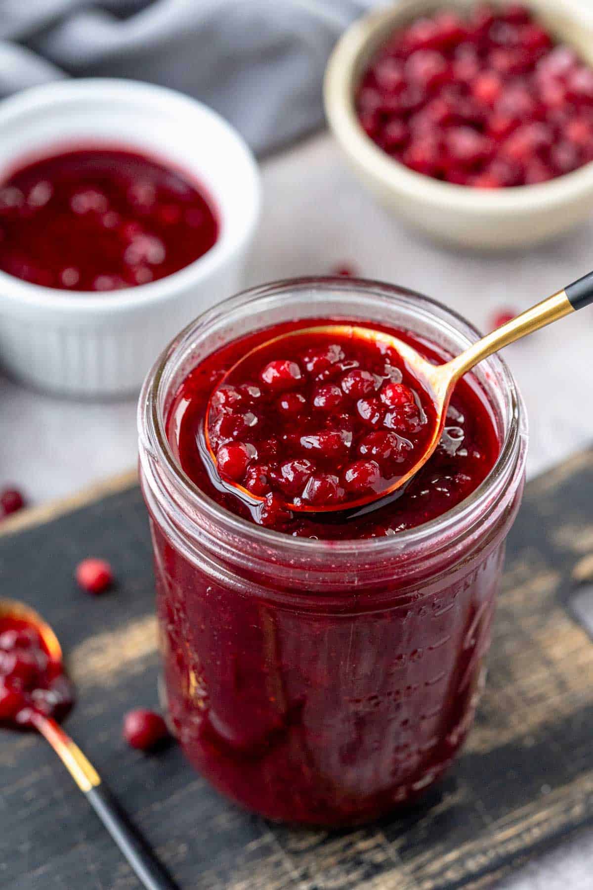 lingonberry sauce jar.