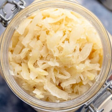 fermented sauerkraut in a jar.