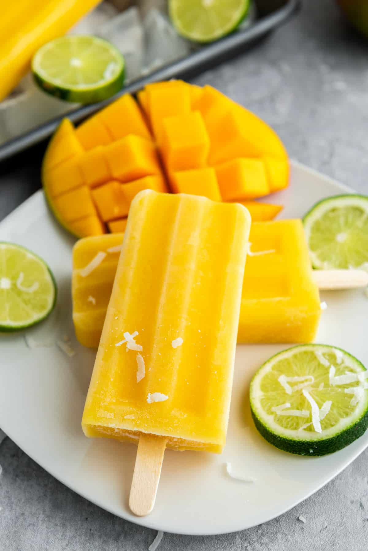 mango popsicle close up