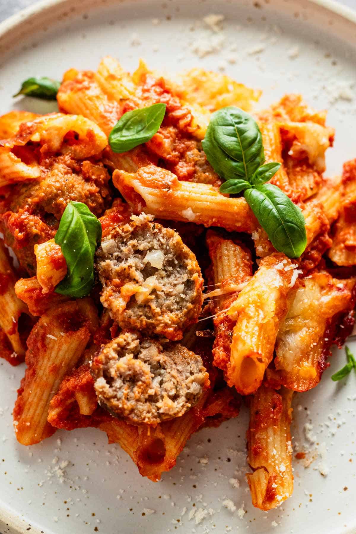 meatball pasta bake.