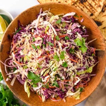 cabbage coleslaw in a bowl.