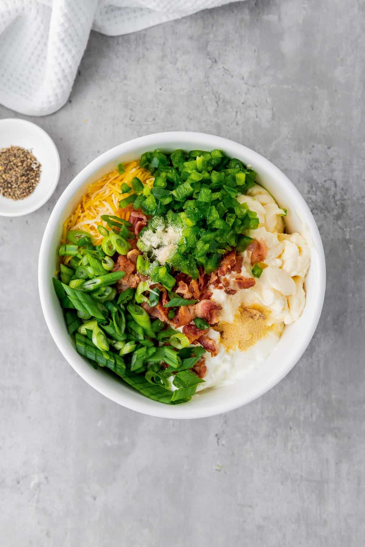 corn dip ingredients in a bowl